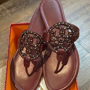 Tory Burch Burgundy Sandals